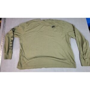 Nike Air Sweatshirt Mens Large Green Lightweight Crew Neck Stretchy Baggy Loose